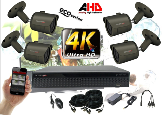 Monitorrs Security - 4k AHD kamerarendszer 4 kamerával 8 Mpix GT - 6036K4