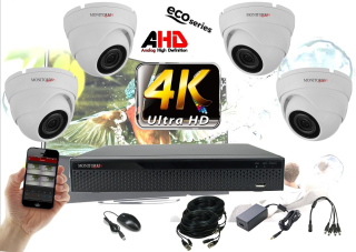 Monitorrs Security - 4k AHD kamerarendszer 4 kamerával 8 Mpix WD - 6037K4