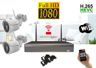 Monitorrs Security - Wifi IP kamerarendszer FullHD 1080p 2 x kamera - 6513K2