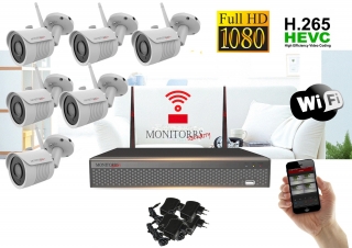 Monitorrs Security - Wifi IP kamerarendszer FullHD 1080p 6 x kamera - 6513K6