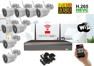 Monitorrs Security - Wifi IP kamerarendszer FullHD 1080p 8 x kamera - 6513K8