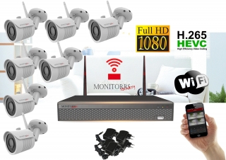 Monitorrs Security - Wifi IP kamerarendszer FullHD 1080p 7 x kamera - 6513K7