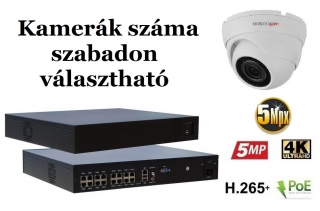 Monitorrs Security - IP Dóm kamerarendszer 8+ kamerával 5 Mpix WD - 6080K8+