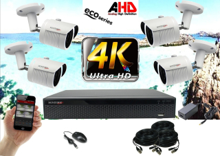 Monitorrs Security - 4k AHD kamerarendszer 4 kamerával 8 Mpix WT - 6035K4