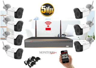 Monitorrs Security - Wifi IP kamerarendszer 7 kamerával 5 Mpix. - 6183K7