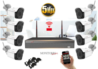 Monitorrs Security - Wifi IP kamerarendszer 8 kamerával 5 Mpix. - 6183K8