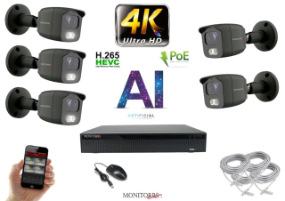 Monitorrs Security - 4K AI IP kamerarendszer 5 kamerával 8 Mpix GT - 6379K5