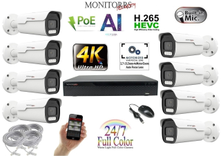 MS - AI IP Park Full Color kamerarendszer 8 kamerával 8 Mpix - 6025k8