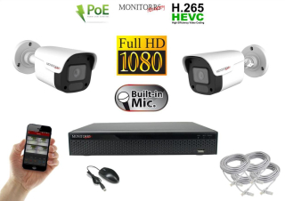 Monitorrs Security - IP kamerarendszer 2 kamerával 2 Mpix - 6023K2