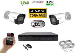 Monitorrs Security - IP kamerarendszer 2 kamerával 4 Mpix - 6024K2