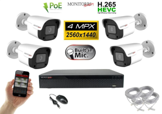 Monitorrs Security - IP kamerarendszer 4 kamerával 4 Mpix - 6024K4