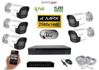 MS - IP kamerarendszer 5 kamerával switchel 4 Mpix - 6024K5B