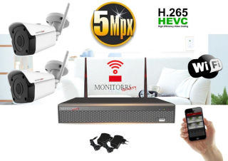 Monitorrs Security - Wifi IP kamerarendszer 2 kamerával 5 Mpix. - 6183K2