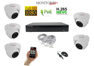 Monitorrs Security - IP Dóm kamerarendszer 5 kamerával 2 Mpix - 6001K5